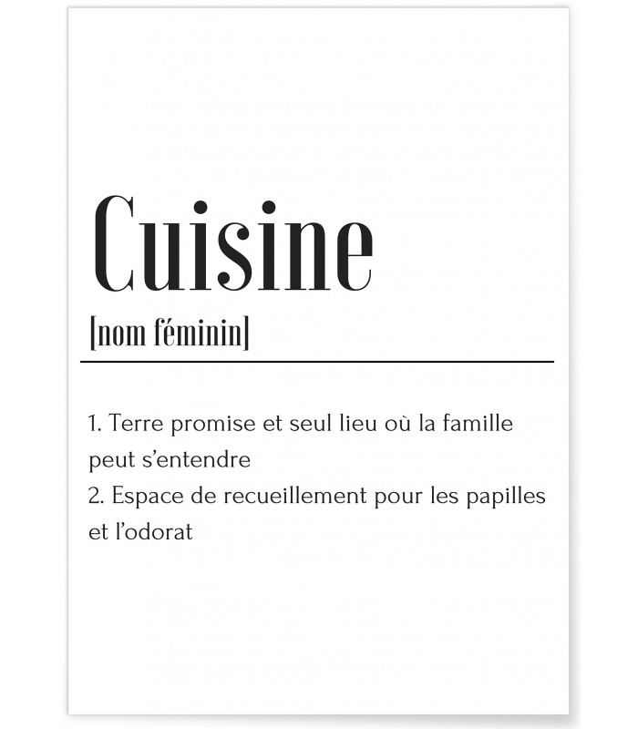 Affiche Définition Cuisine