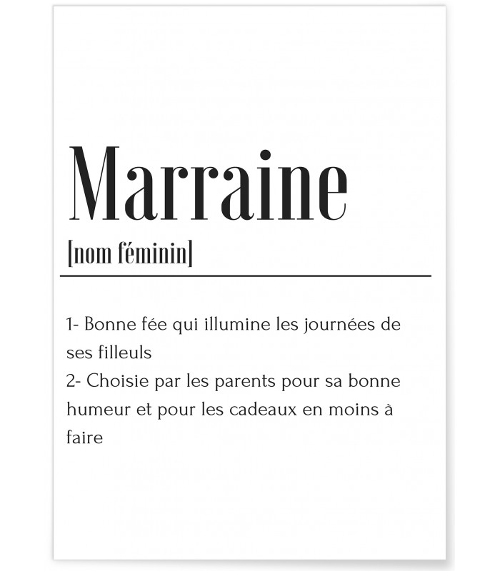 Affiche Définition Marraine