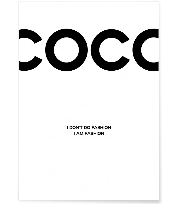 Affiche Coco "I am fashion"