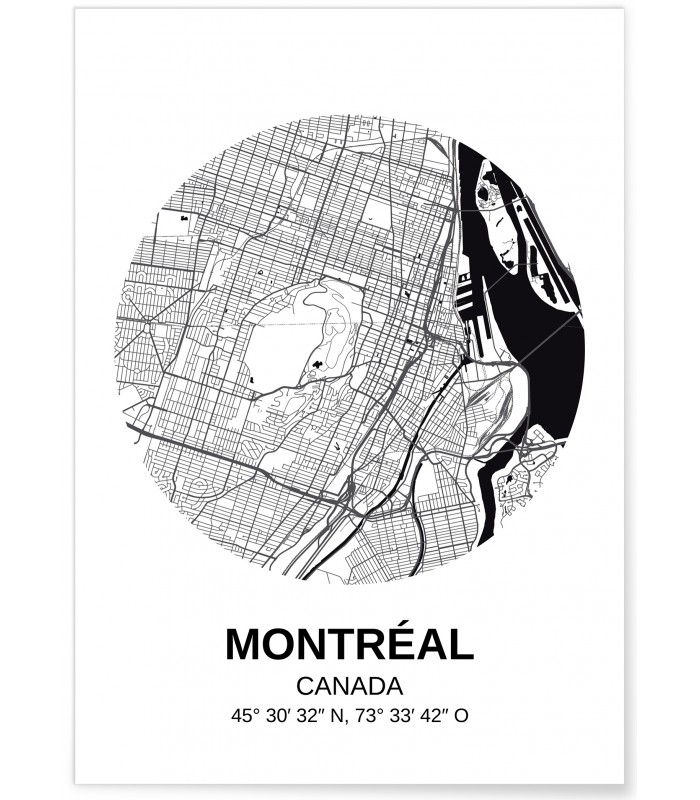 Affiche Carte Montréal