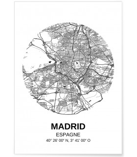 Poster Carte Madrid