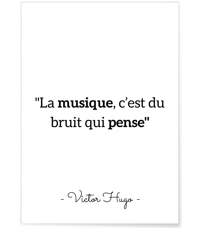 Affiche Victor Hugo "La musique..."