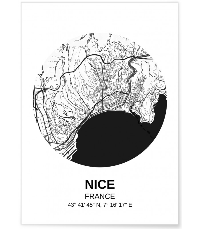 Affiche Carte Nice