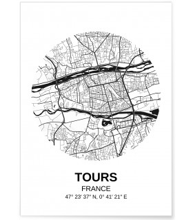 Affiche Carte Tours