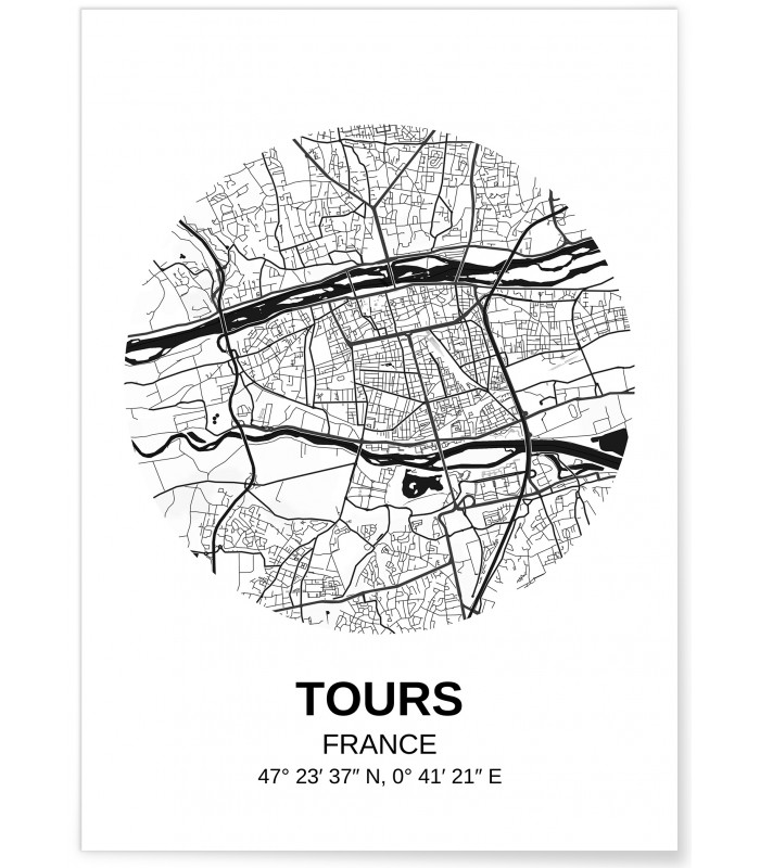 Affiche Carte Tours