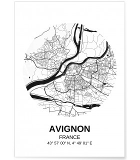 Affiche Carte Avignon