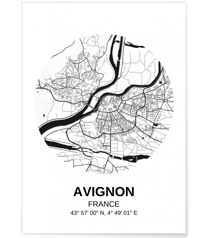 Affiche Carte Avignon