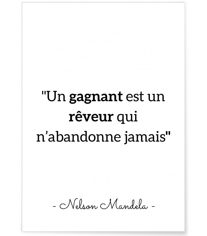 Affiche Mandela "Un gagnant..."