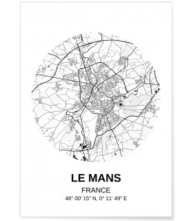 Affiche Carte Le Mans