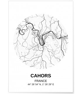 Affiche Carte Cahors