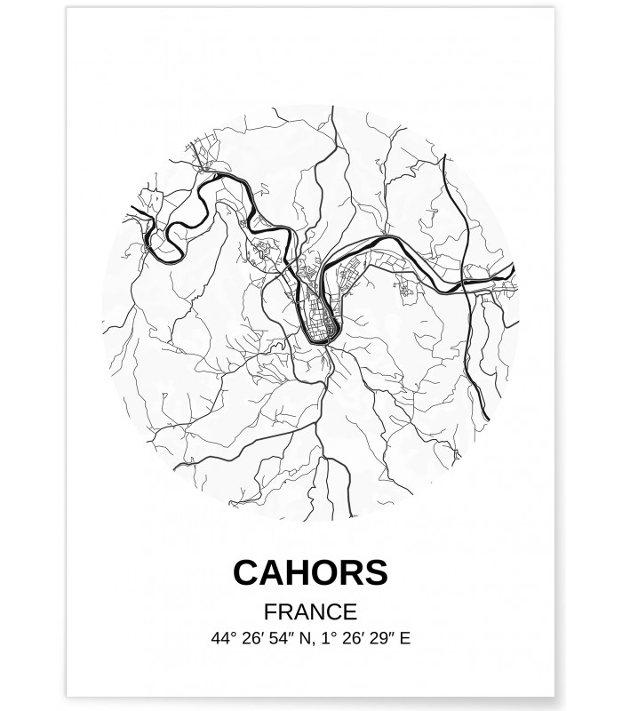 Affiche Carte Cahors