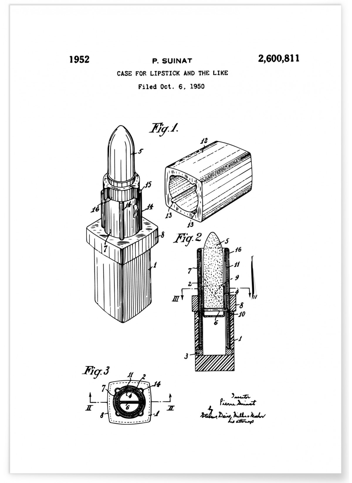 Affiche Brevet rouge à lèvres