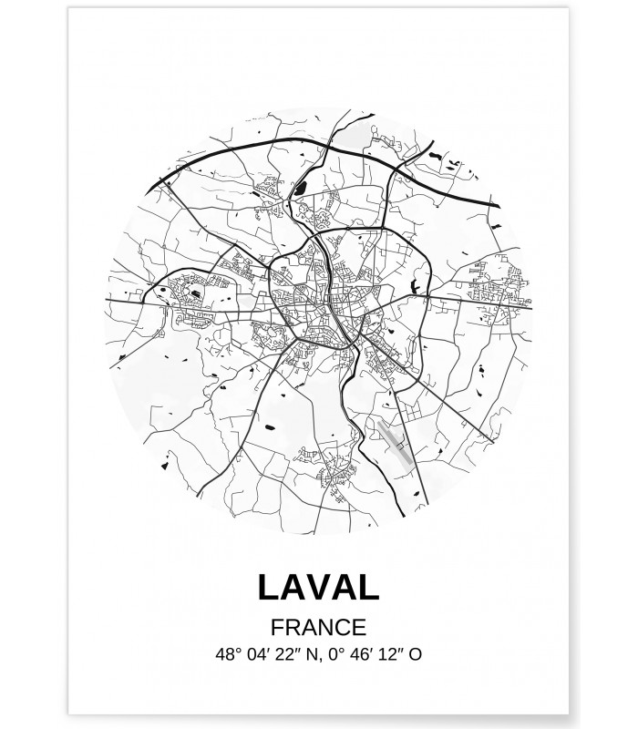 Affiche Carte Laval