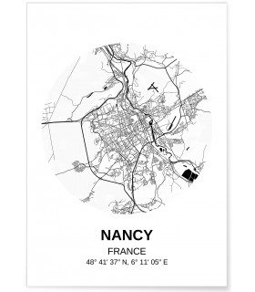 Affiche Carte Nancy