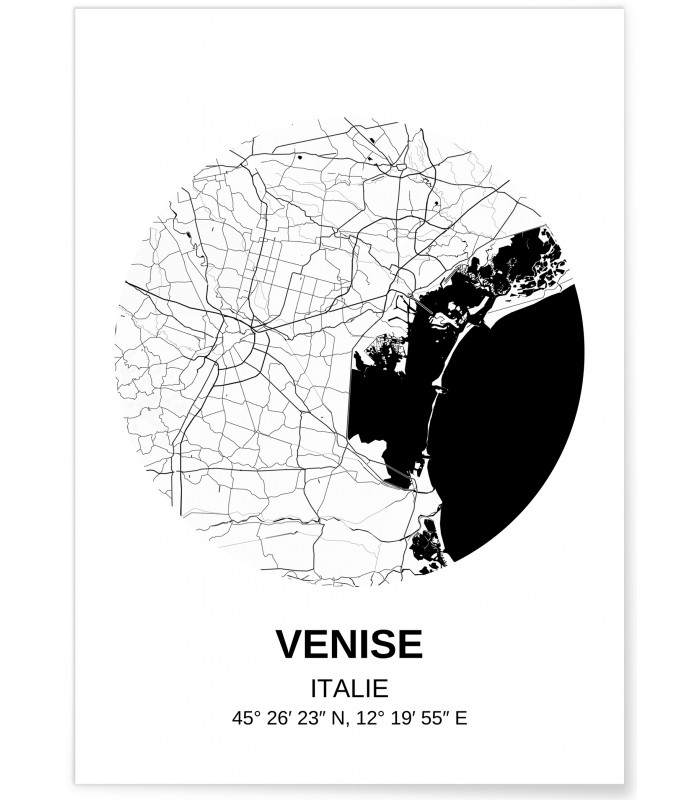 Affiche Carte Venise