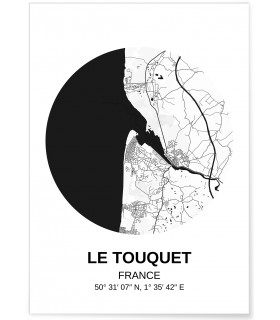 Affiche Carte Le Touquet