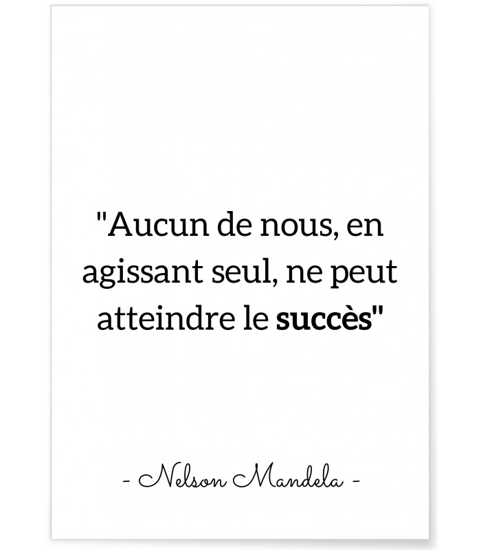 Affiche Mandela "Aucun de nous..."