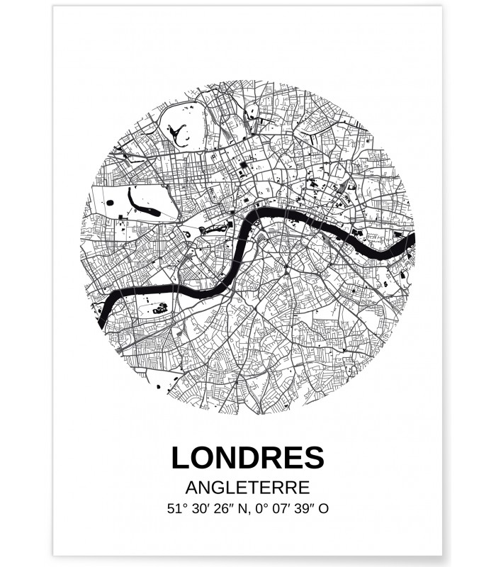 Affiche Carte Londres