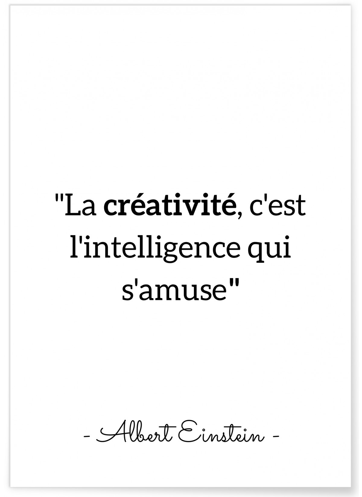 Affiche Einstein La Creativite