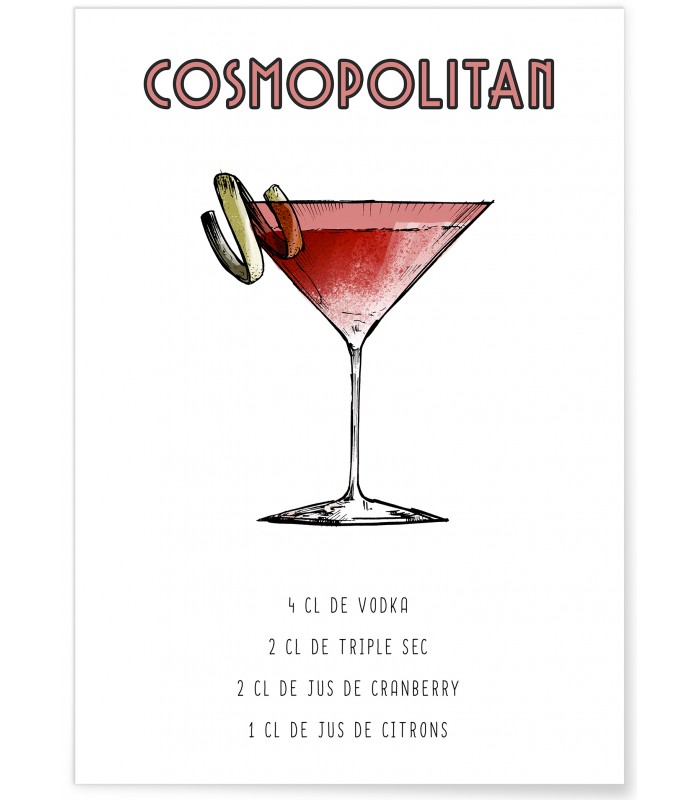 Affiche Cocktail Cosmopolitan