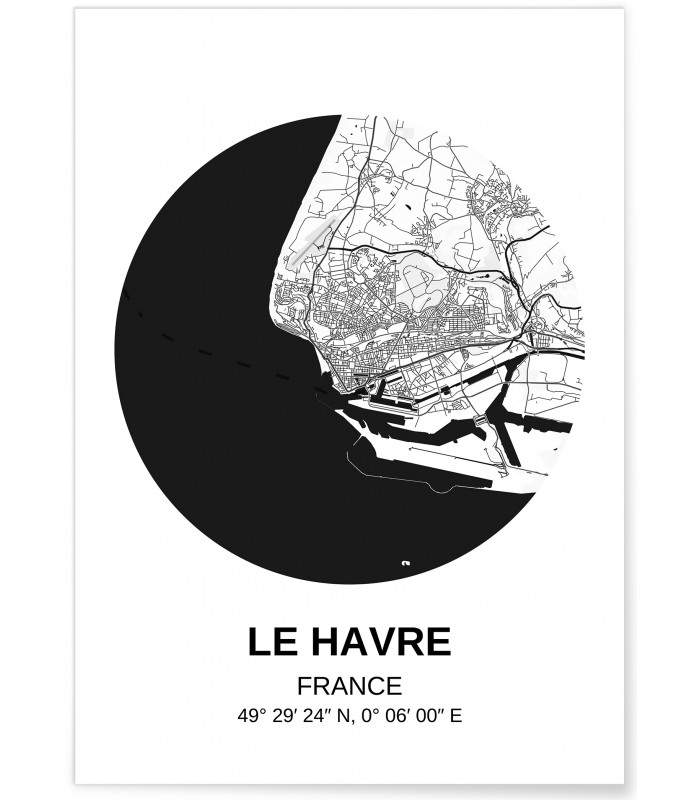 Affiche Carte Le Havre