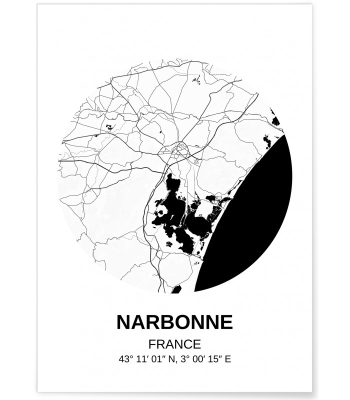 Affiche Carte Narbonne