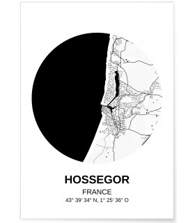 Affiche Carte Hossegor
