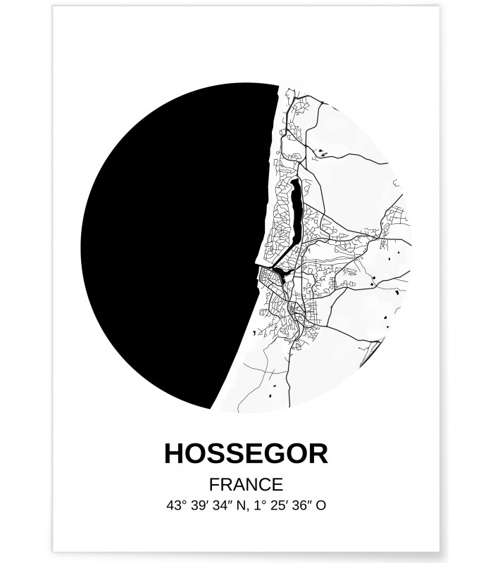 Affiche Carte Hossegor