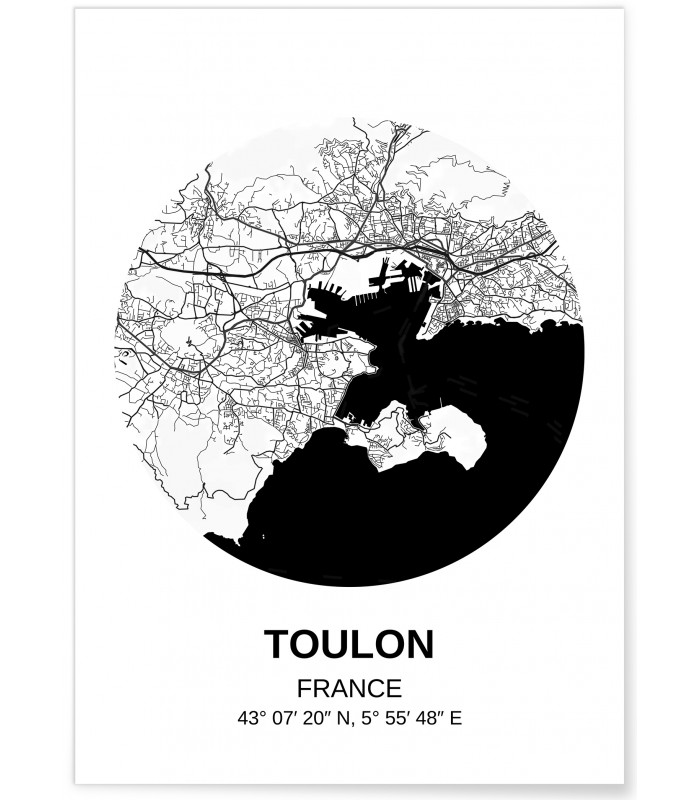 Affiche Carte Toulon