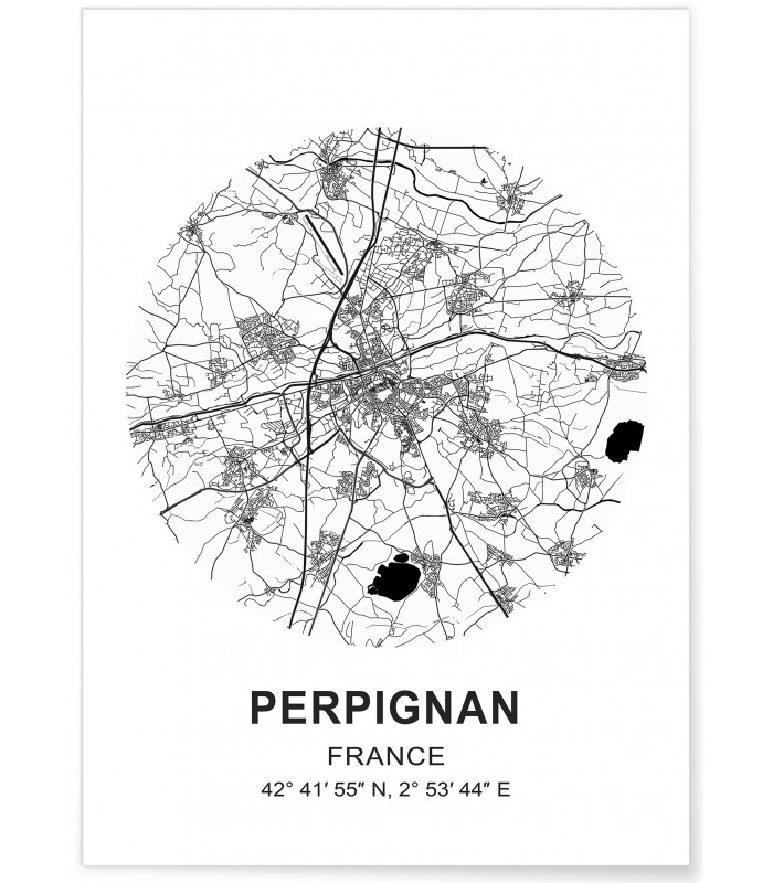 Affiche Carte Perpignan