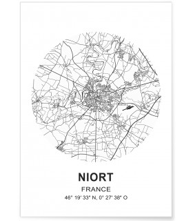 Affiche Carte Niort