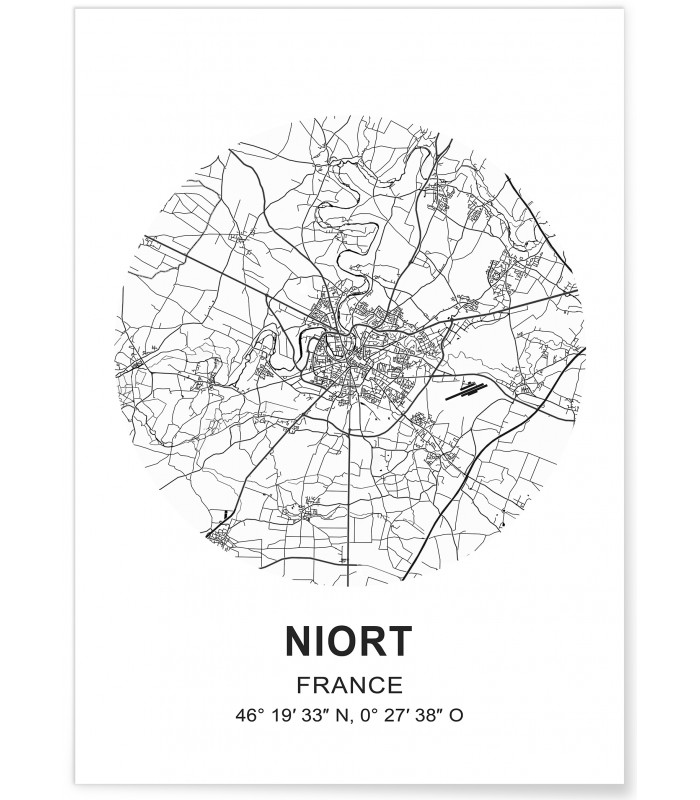 Affiche Carte Niort