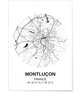 Affiche Carte Montluçon