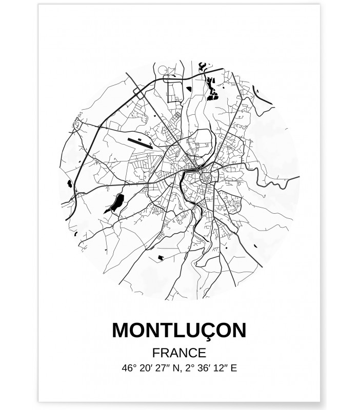 Affiche Carte Montluçon