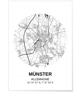 Affiche Carte Münster