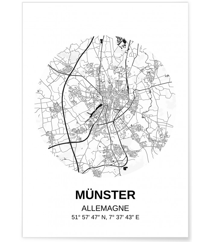 Affiche Carte Münster