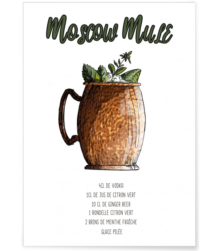 Affiche Cocktail Moscow Mule