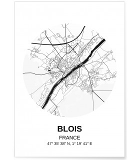 Affiche Carte Blois