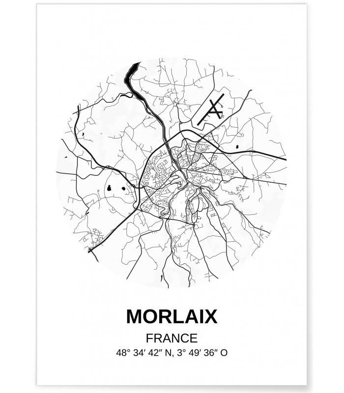 Affiche Carte Morlaix