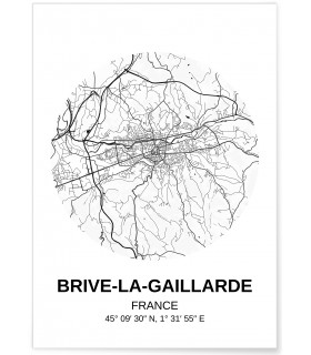 Affiche Carte Brive-la-Gaillarde
