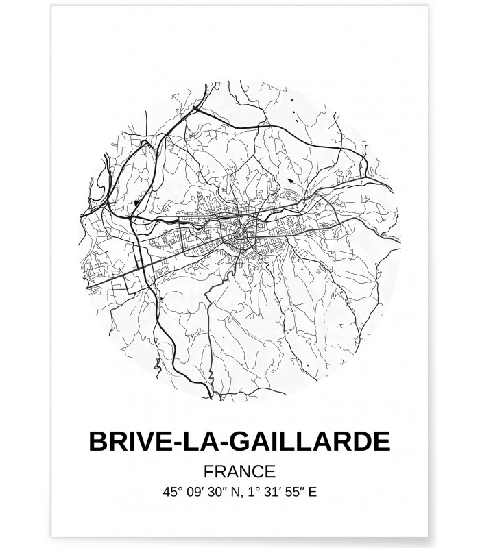 Affiche Carte Brive-la-Gaillarde