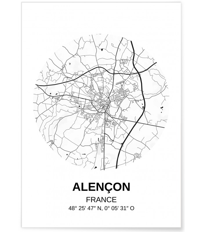 Affiche Carte Alençon