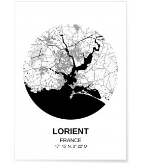Affiche Carte Lorient