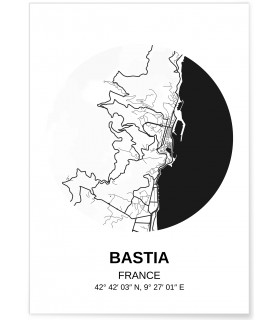 Affiche Carte Bastia