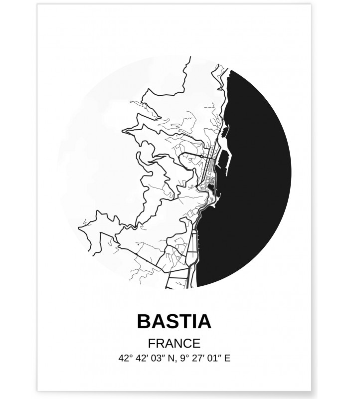 Affiche Carte Bastia