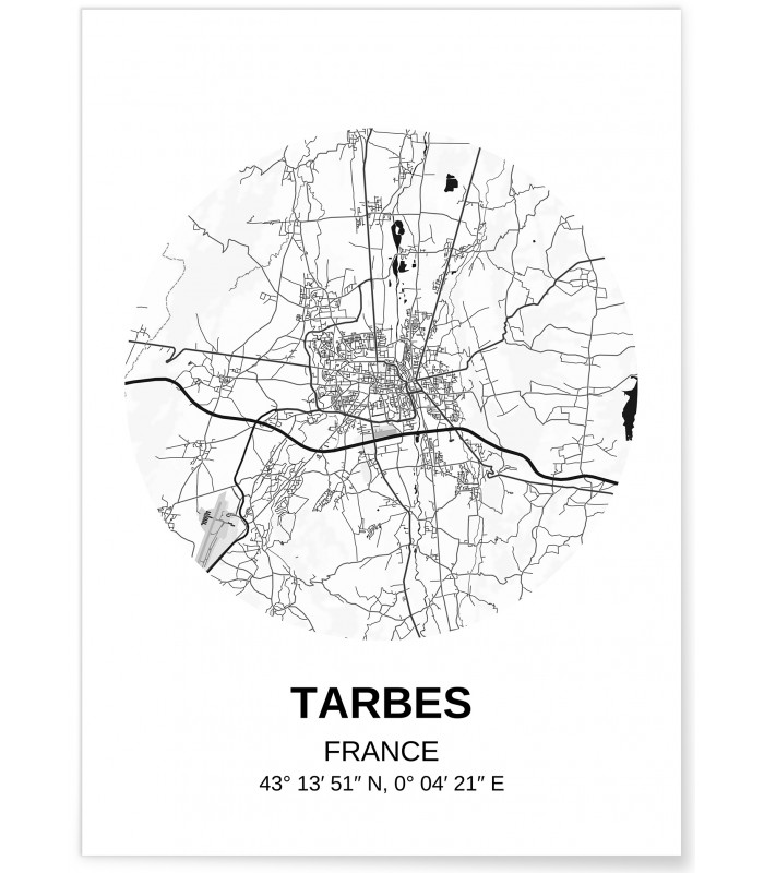 Affiche Carte Tarbes