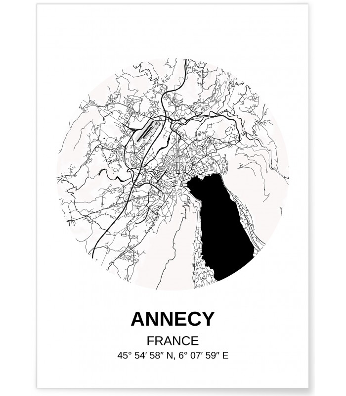 Affiche Carte Annecy