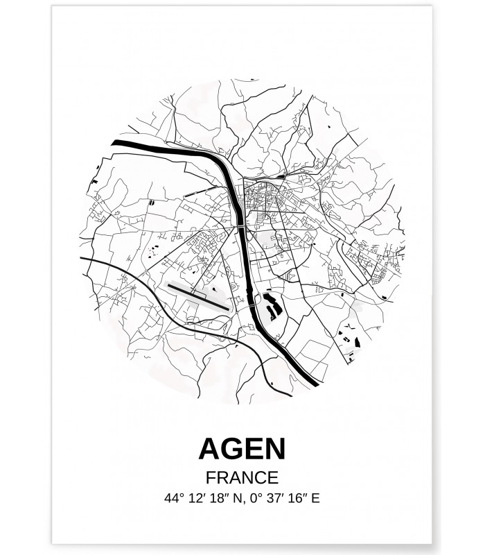 Affiche Carte Agen