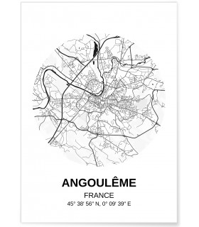 Affiche Carte Angoulême