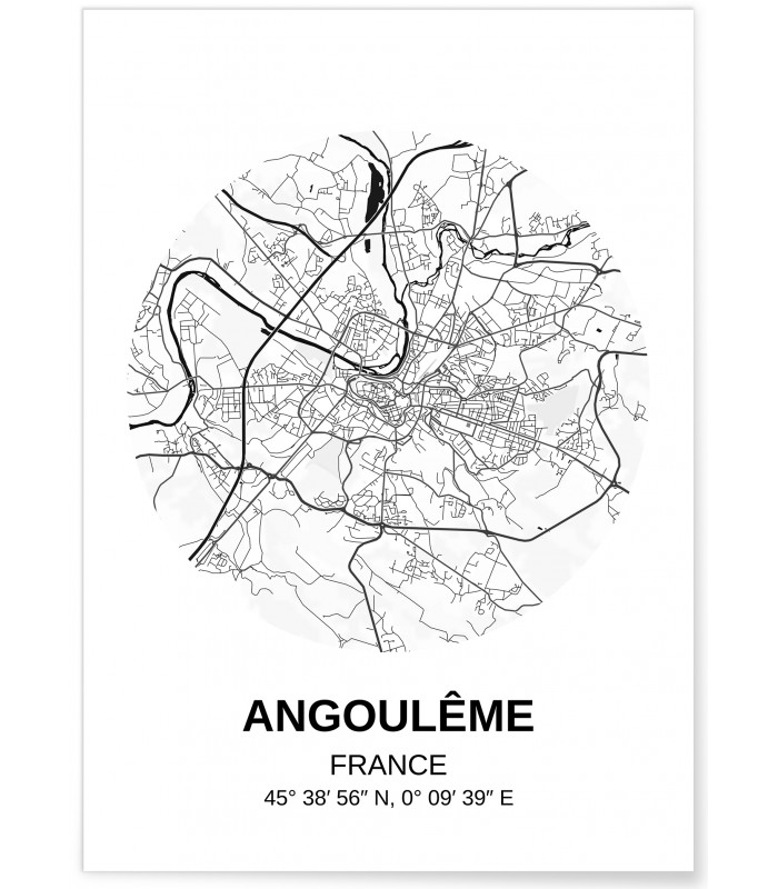 Affiche Carte Angoulême